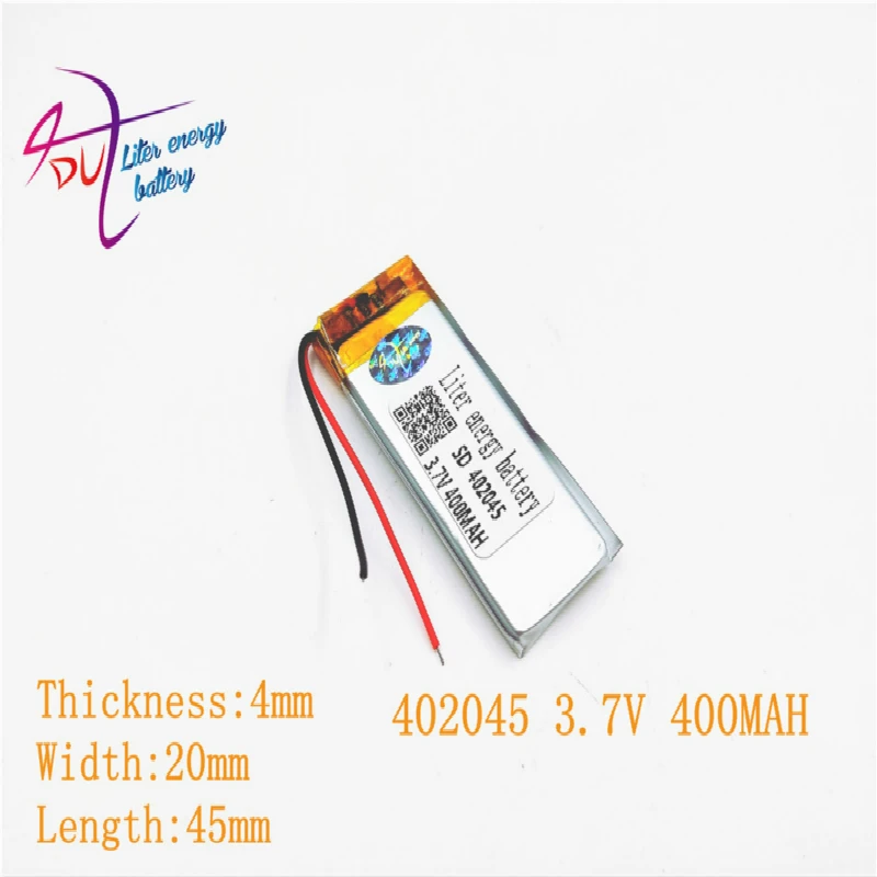 3,7V 400 mAh 382045 402045 Littium Polymer Li-Po li iónové nabíjateľné batériové bunky pre MP3 MP4 MP5 GPS Mobile Bluetooth