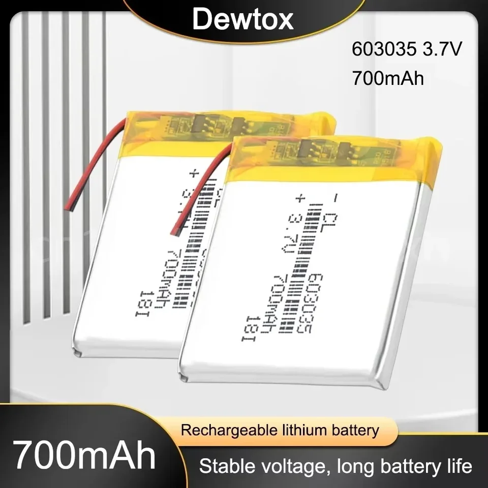 3,7V 603035 Li-PO nabíjateľná batéria Litium Polymer Battery PCB Chránené Li-polymérové ​​batérie dlhá životnosť