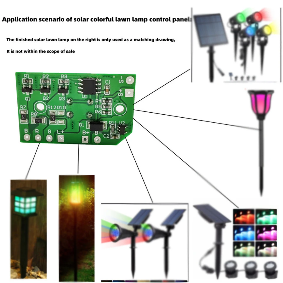 3,7V Solárny ovládač LED LED svetlo Riadiaci obvod Fotografie Foto Indukcia