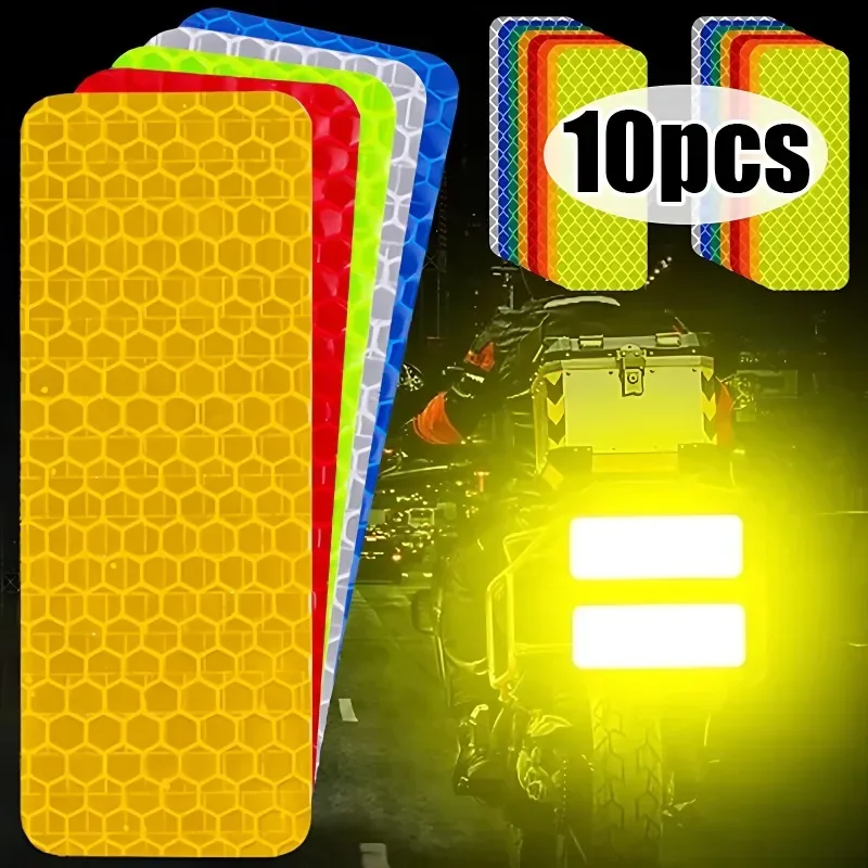 3*8 cm nárazník automobilu Reflexné nálepky Reflexné výstražné pásové páske bezpečné nálepky na reflektory Nálepky bezpečnostná výstražná páska 10ks