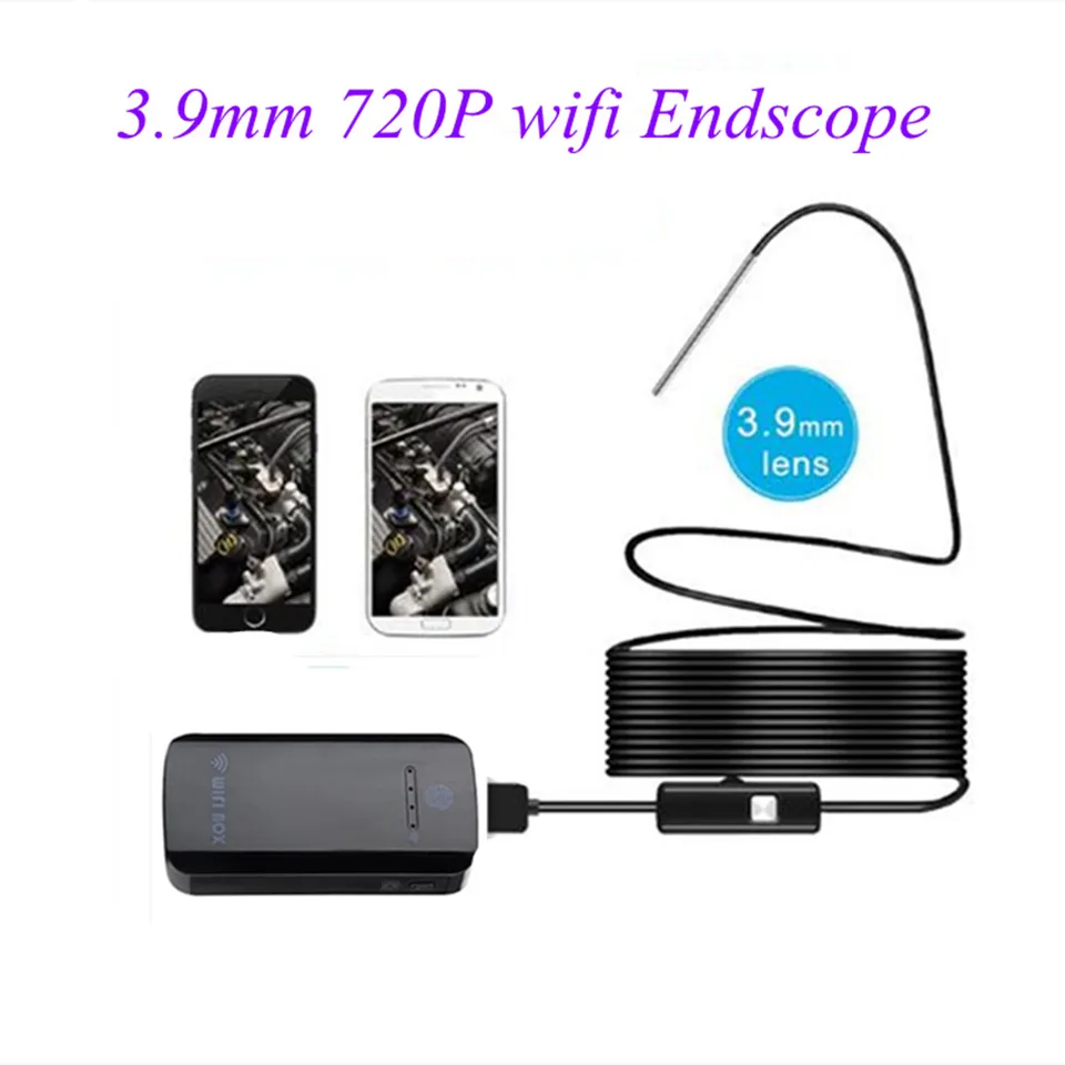3,9 mm 720p Wireless WiFi Endoscope HD Inšpekcia Borescope Camera 3in1 USB Otoscope