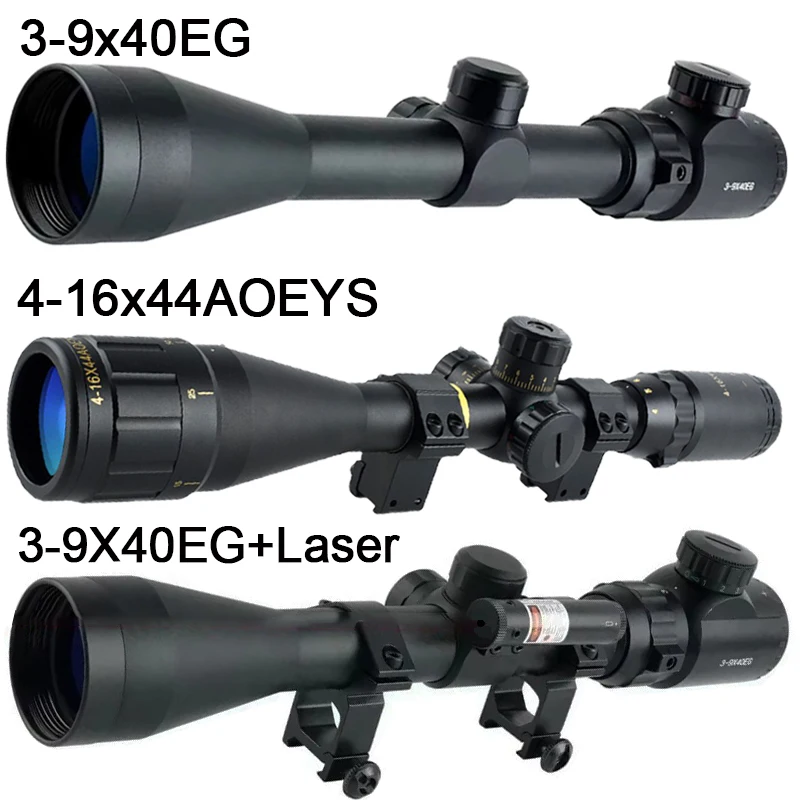 3-9x40EG 4-16X44AOEY optika osvetlená červený/zelený reflex krížový krížový recept taktický poľovný zrak Pušky Sniper REVIPER