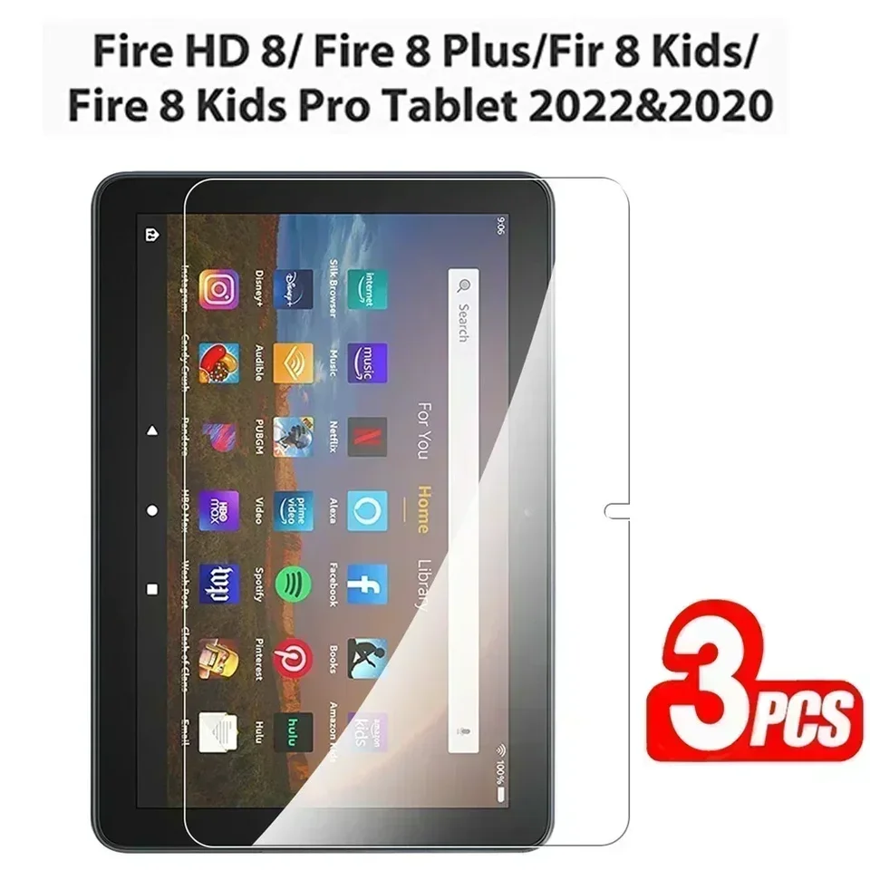 (3 balenie) Temperované sklo pre Amazon Fire HD 8/8 Plus / 8 Kids 2020 2022 vydanie 11. generácie Tablet Screent Protector Film