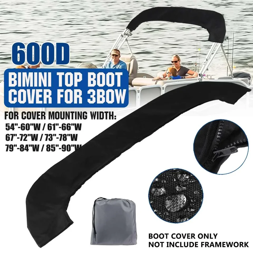 3 Bow Bimini Top Boot Cover bez rámu 600D vodotesný kryt lode Zimné snehové kryt