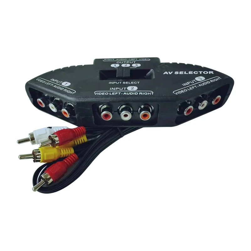 3-cestné zvukové video AV prepínač Selector Box Splitter Switch W/ Kábel pre televízor X-Box DVD Player Player Switch