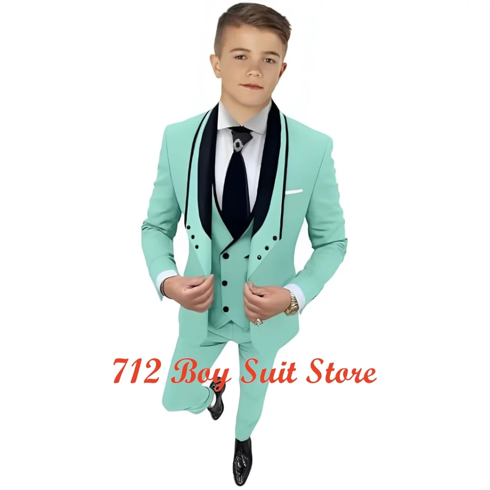 3 -dielne chlapci oblek Formálne detské obleky Slim Fit bunda