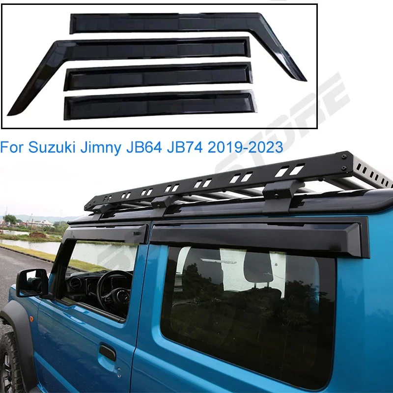 3 dvere Jimny Window Visor Car Sun Rain Guard Shield Deflectors Deflectors Cover pre Suzuki Jimny JB64 JB74 2019 2021 2022 2023 2024