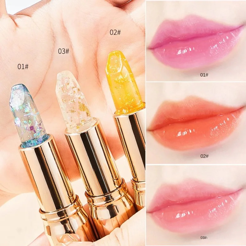 3 farby Magická rúž, ktorá mení farbu s teplotou a udržuje pery hydratované a zvodné make -up na pery