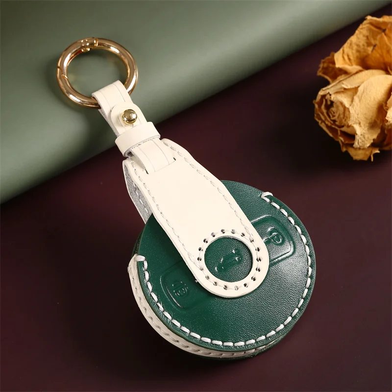 3 gombíky kožené auto kľúčové puzdro FOB Cover Shell Keychian pre Mercedes Benz Smart Fortwo 1 Brabus 1 Benz Smart 2022 2023 Keychain