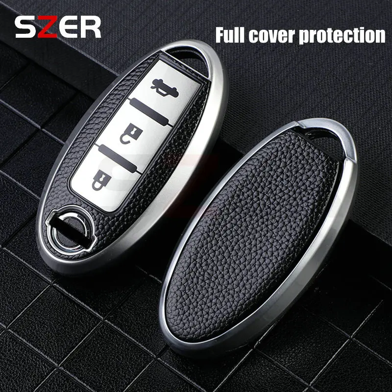 3 gombíky mäkká koža TPU Car Key Case pre Nissan Leaf Micra Qashqai J11 J10 X Trail T32 Versa Poznámka hliadka FOB Príslušenstvo