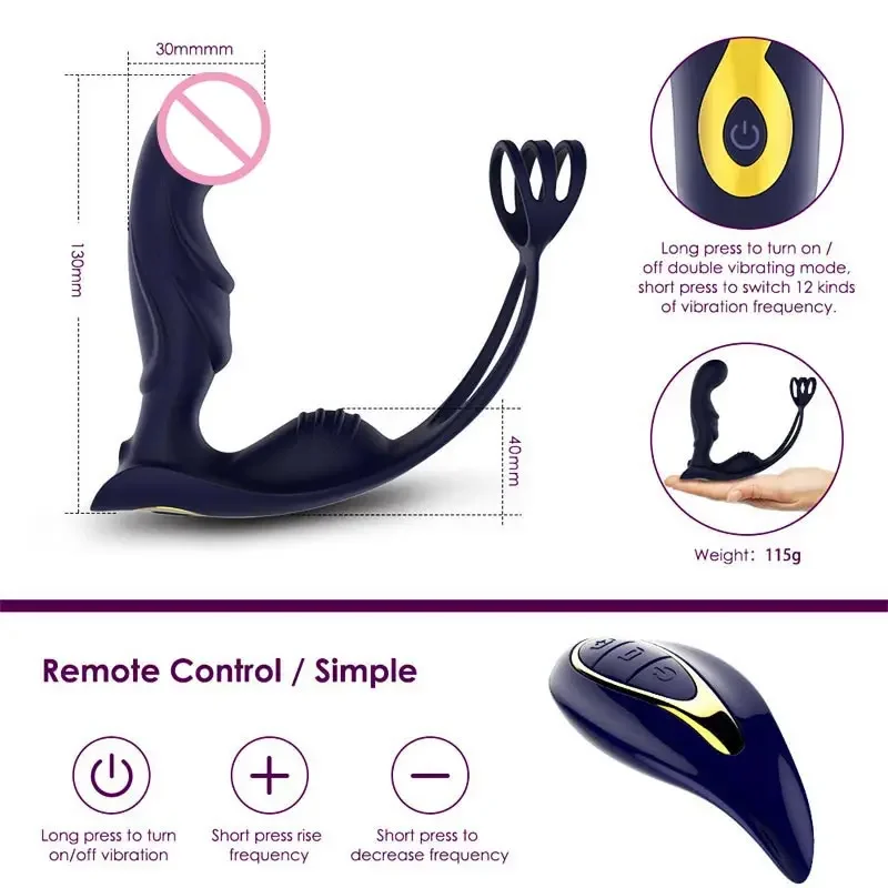 3 IN1 Anal Extension predčasné ejakulácie Žena dospelých vibračných prsteňov fallus veľké análne zástrčky Men hračky xxx ženy vibrátor