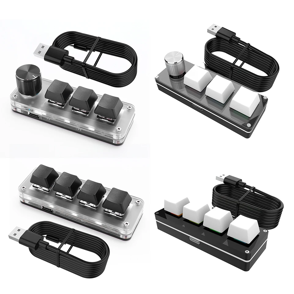 3 Kláves 1 Kľúč/4 Kľúčové programovanie Macro Custom Gomb Klávesnica RGB káblové USB Mini Mechanical BT Klávesnica HOTSWAP Mechanical Macropad