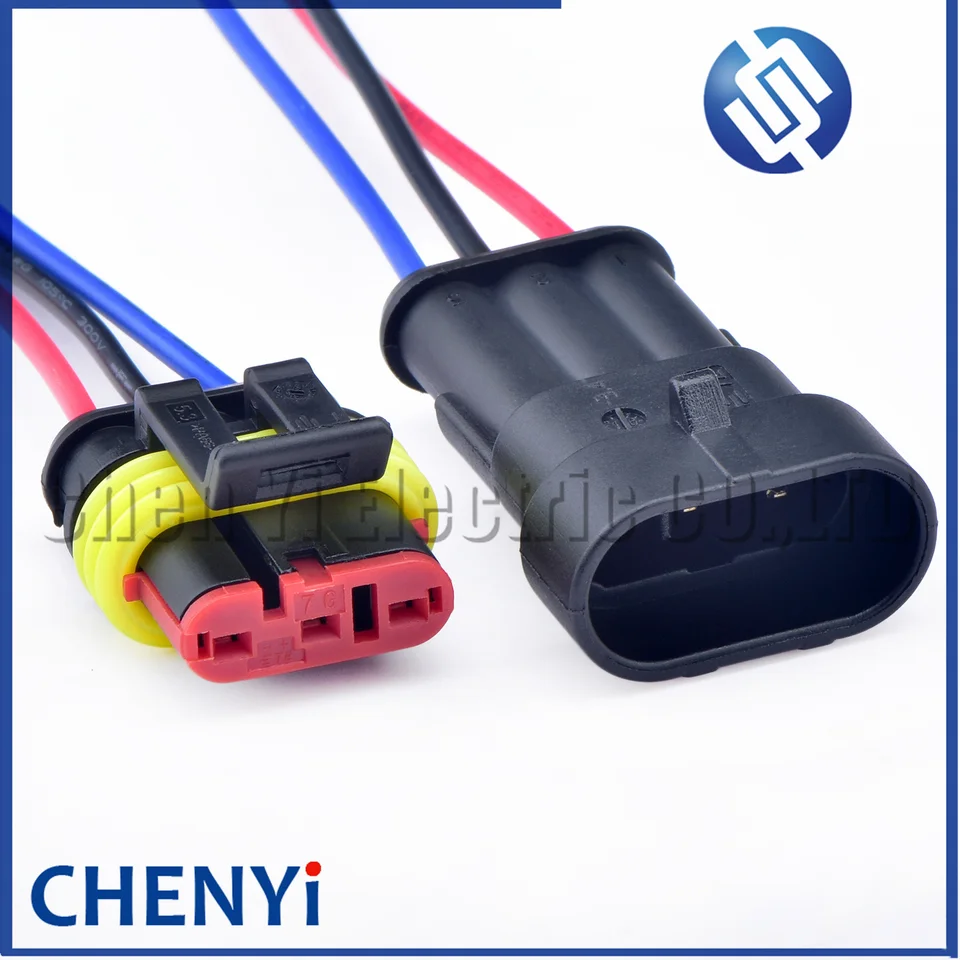 3-kolík mužský alebo ženský automobilový vodotesný konektor Turbo Speed ​​Sensor Drôty Plug 282087-1 282105-1