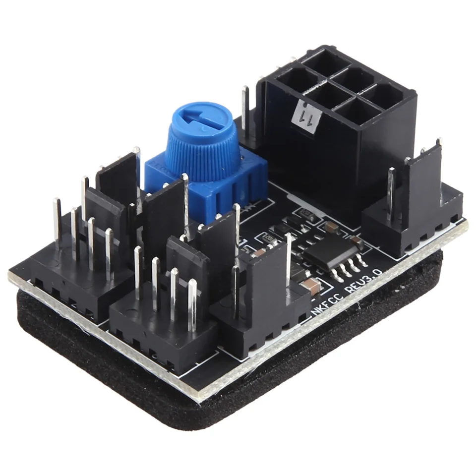 3-kolíkový 4-kolíkový adaptér ventilátora PWM PC Case Casting VENTICKÝ HUB 8-cestný rozbočovač 12V SPLED RODER so 6-kolíkovým výkonovým portom