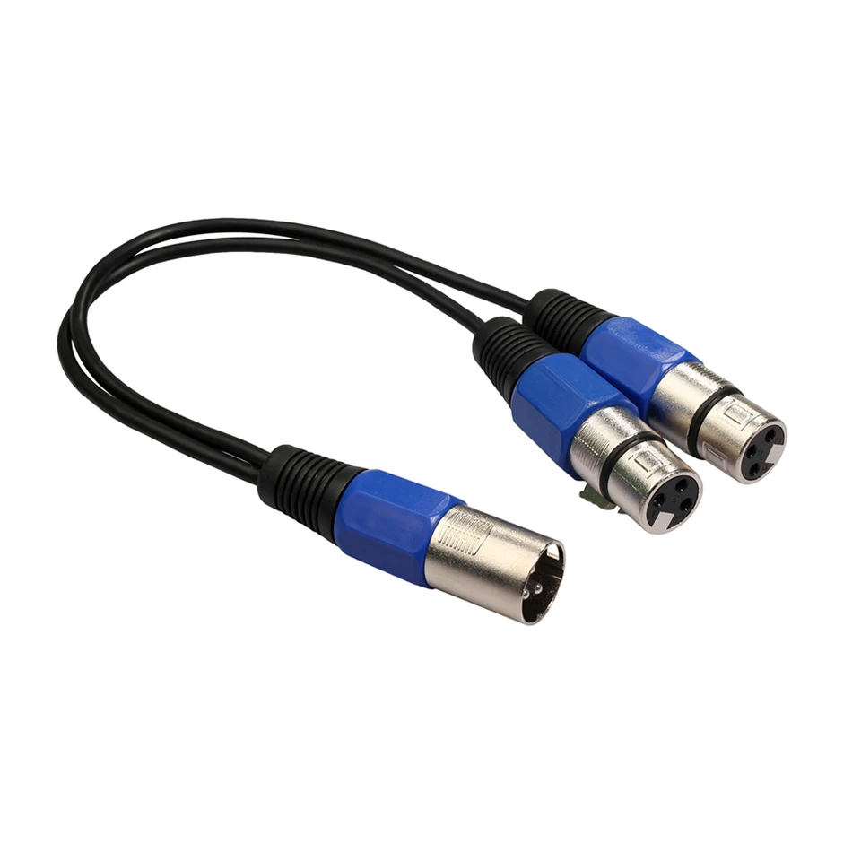 3-kolíkový XLR Muž do dvojitého XLR ženského ženského y splitter Audio Adapter Kábel pre mikrofón plne vyvážená metóda prepojenia je rozdelená na dva