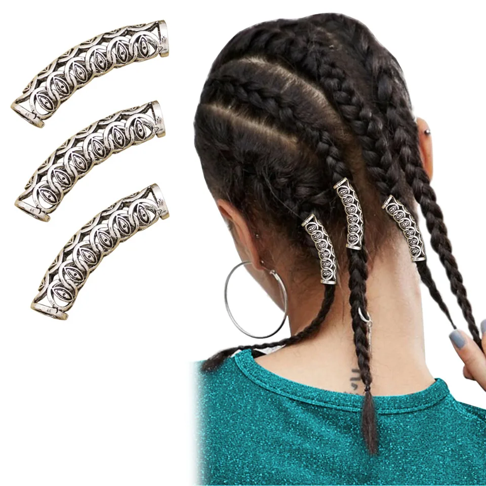 3 kov kovové africké vlasové krúžky korálky korálky Cuffs Tubes kúzla Dread Dread Hair Cops Cops Dreviny Detodes Doplnky Ženy Muži