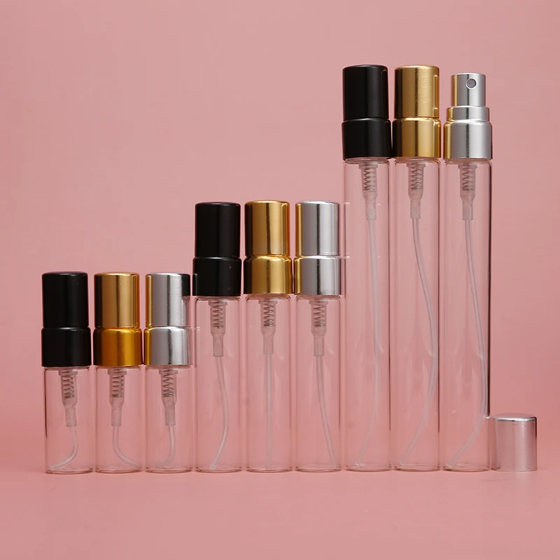 3 ks 10 ml doplňovateľná sklenená kovová kovová dýza Parfumový sprej fľaše rozprašovač prenosný cestovný kozmetický nádoba Parfum fľaša