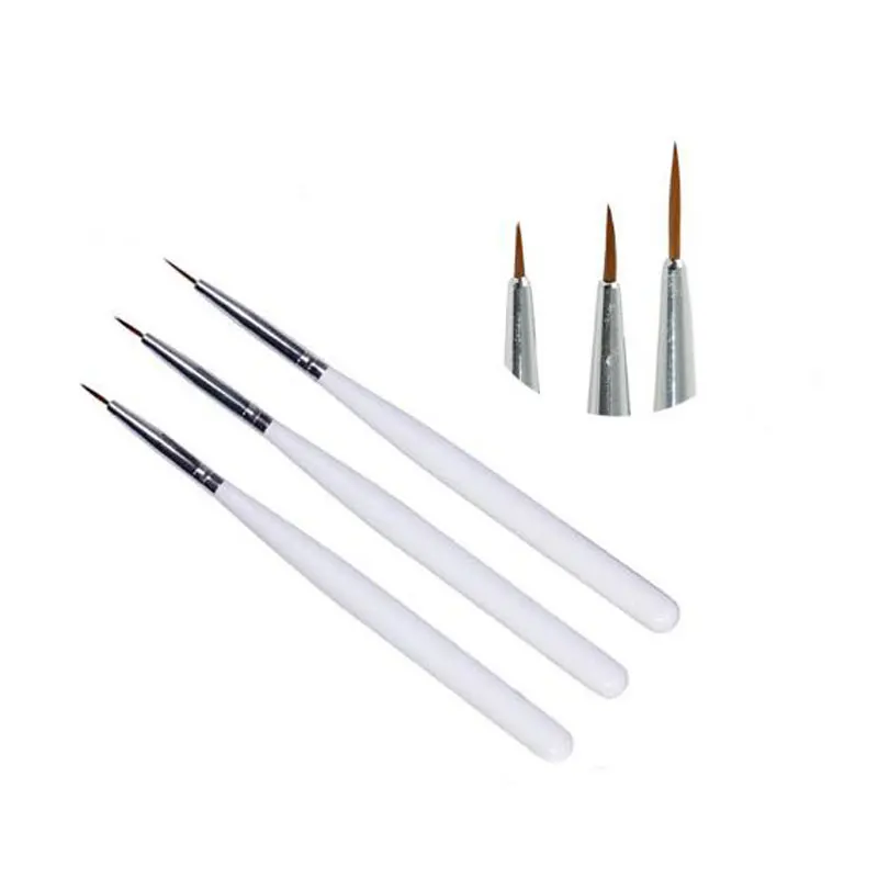 3 ks francúzske nechtové umenie kefou na kefku s kefou UV Gel Builder kreslenie bodkovania rezbárskych pero manikúra Styling Tools