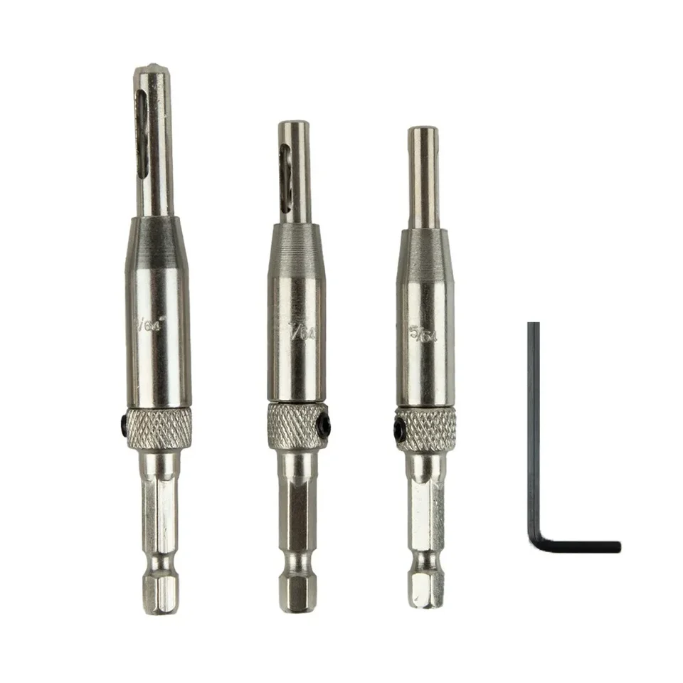 3 ks Self Centring závesné vŕtačky Bits Set Dvere Dvere Diery HSS HEX HEX GROOVE na inštaláciu ručných náradia pre ručné náradie dverí