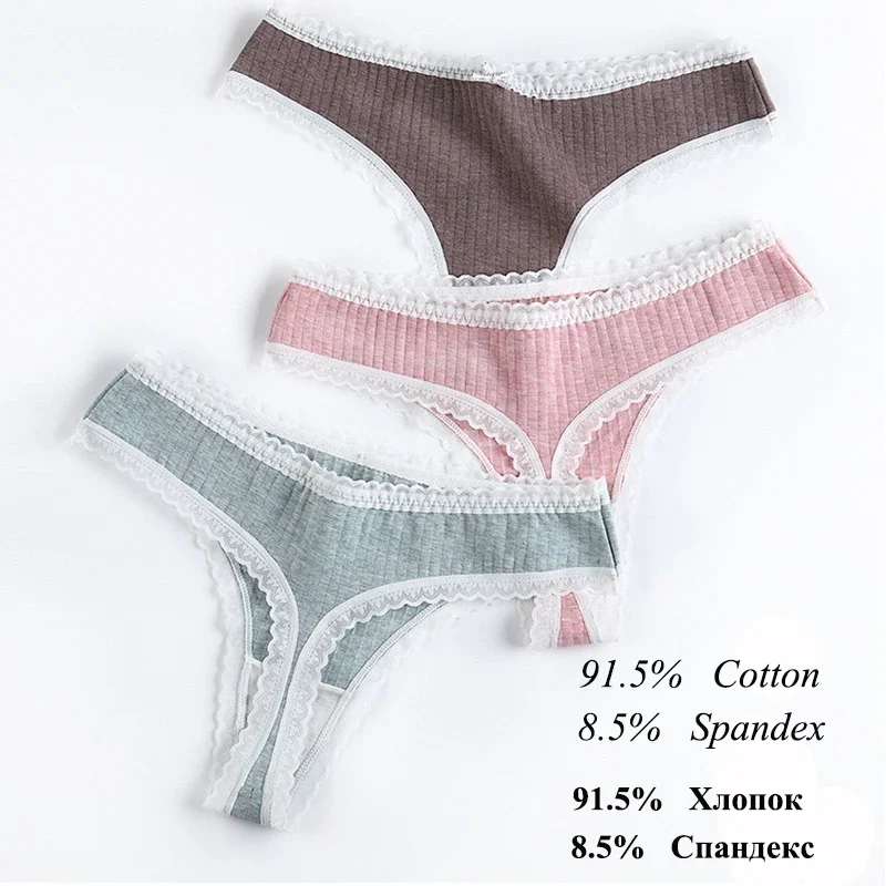 3 ks/súprava ženských nohavičiek G-String Spodná bielizeň módne tangé sexy bavlnené nohavičky Dámy G-String mäkké spodné prádlo Solid s nízkym rizom nohavičky