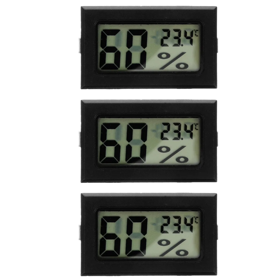 3 ks WiFi teplomer digitálny hygrometer Mini pre poháre počasie Hygrometre Black