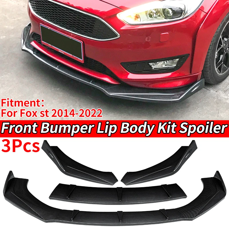 3 -kusové vozidlá Príslušenstvo predného nárazníka Splitter Lip Difuser Spoiler Body Chránič pre Ford Focus ST 2014 18 19 2021