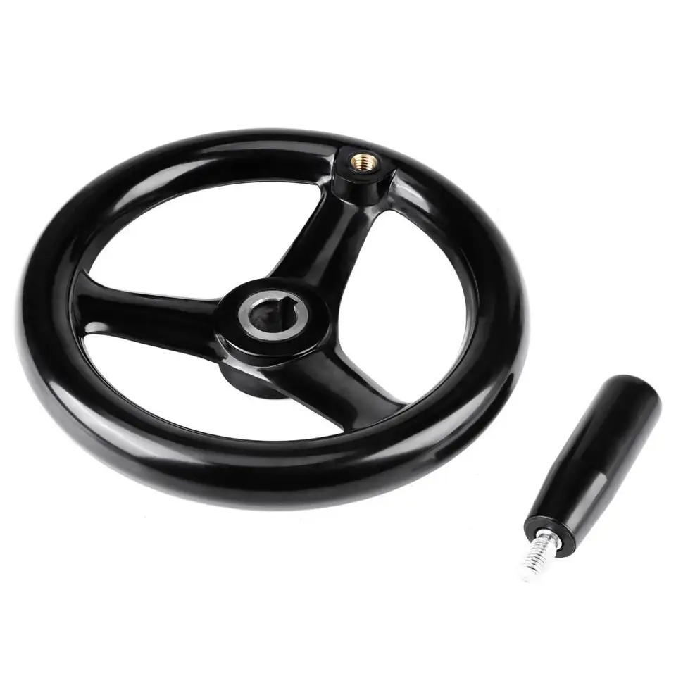 3 -lúčové plastové ručné koleso pre CNC 3D tlačiarne a frézovacie stroje - 100/125/200 mm Spoked Design s revolvingovou rukoväťou