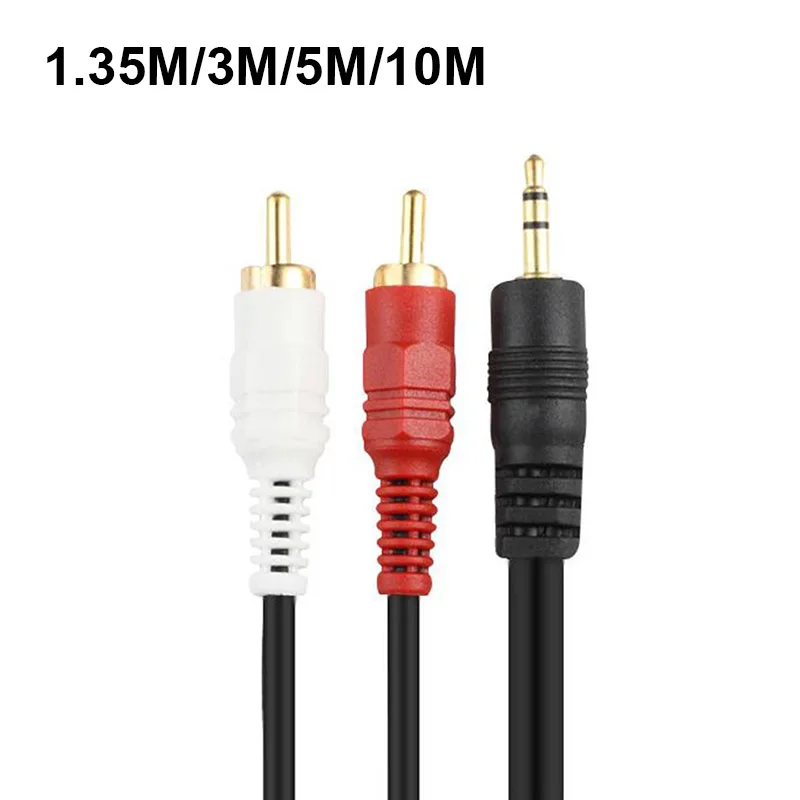 3 m 5m 10m 3,5 mm mužský konektor na av 2 RCA Muž Rozšírenie káblového konektora pre telefón TV Aux zvukový počítač reproduktory PC reproduktory hudobné zvukové káble
