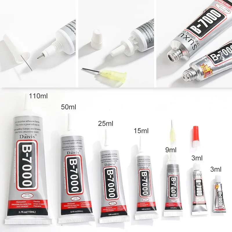 3 ml/9ml/15 ml/25 ml/50 ml B7000 Glass Plastické plastové Univerzálne DIY lepidlo Glue B-7000 Clear Contact Phone Oprava lepidla