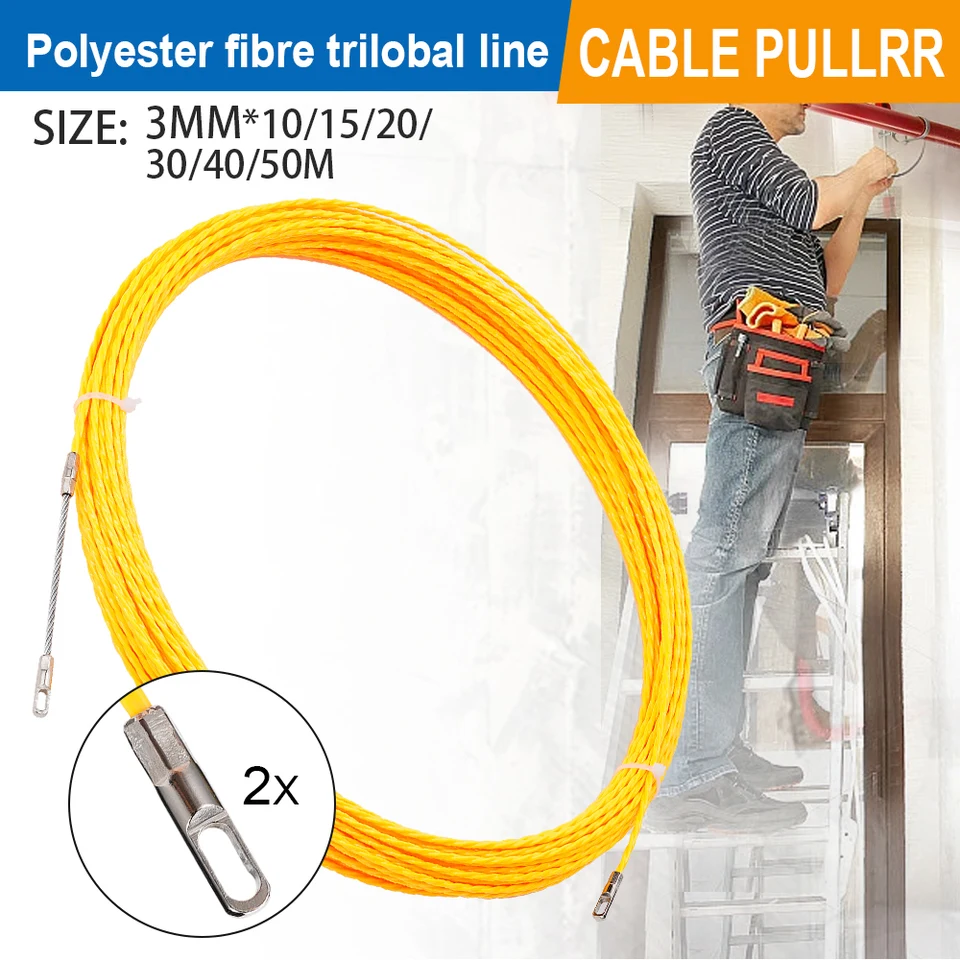 3 mm 10-50M sťahovač kábla Rybia páska navijakový sťahovač kovový drôt z kovového drôtu pre Telecom Electrical Wall Drôch nástrojov
