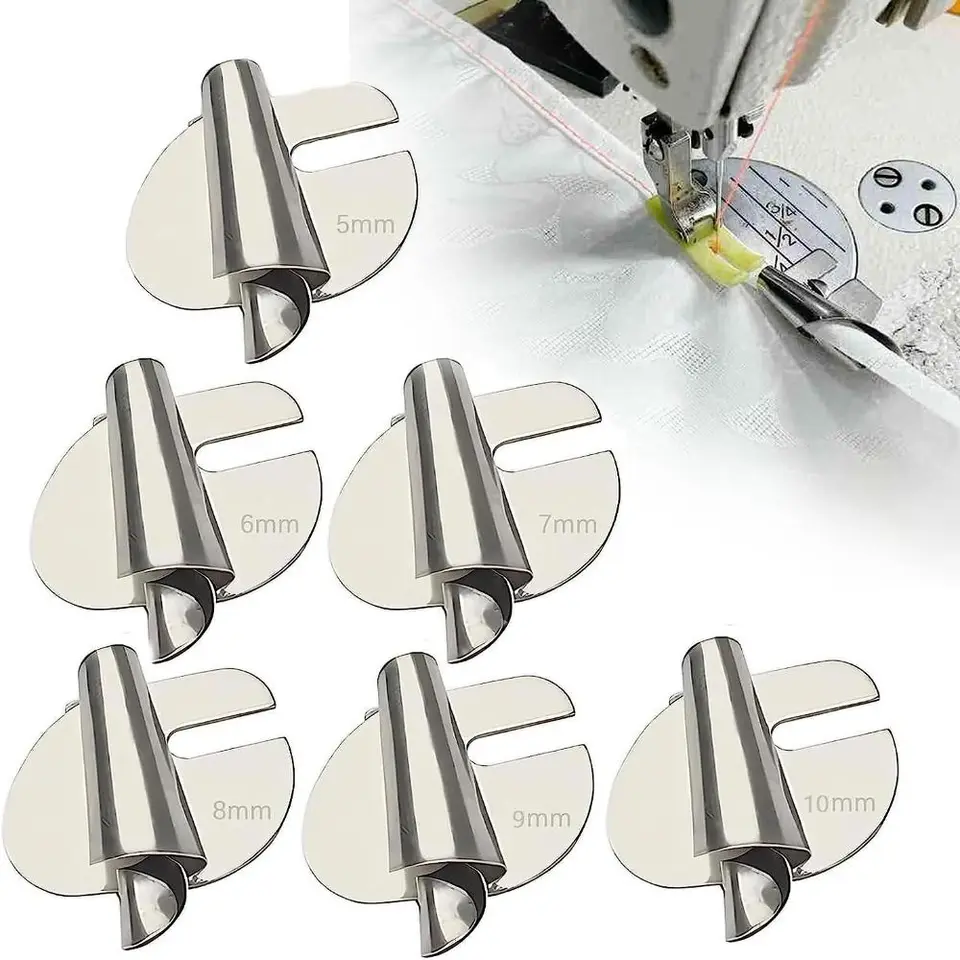 3 mm-10 mm starý šijací stroj Zavrhnutý hemmer noha Šijací stroj na lemový sťahovák šijacie príslušenstvo ľahko rozobeteľný