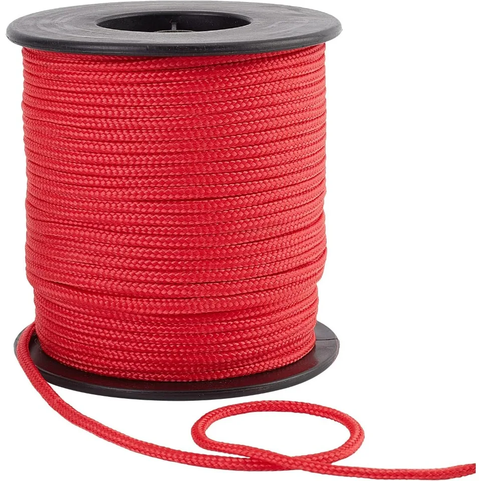3 mm 54yard Red padákových káblov Nylon Lope Cord spletená výťahová šnúrka Struny Struka veterná šnúra na výmenu kempingu