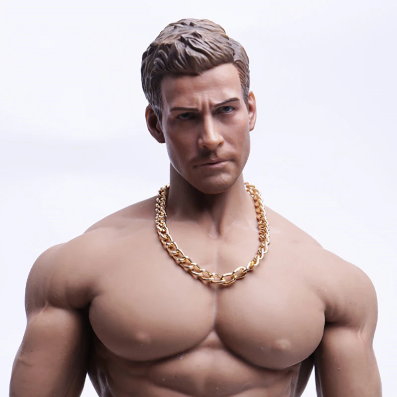 3 modely 1/6 v mierke náhrdelníka Men módny trend Veľký zlatý reťazec Mužské kovové šperky hrajúce hračky pre 12 -palcové figuríny