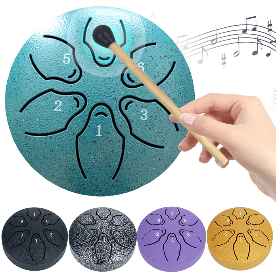 3 palce 6 Poznámky oceľový jazyk bubnový dažďový bubon dutý bubon hudobná bubon éterický bubon jogy meditačný bubon bicie bicie nástroje