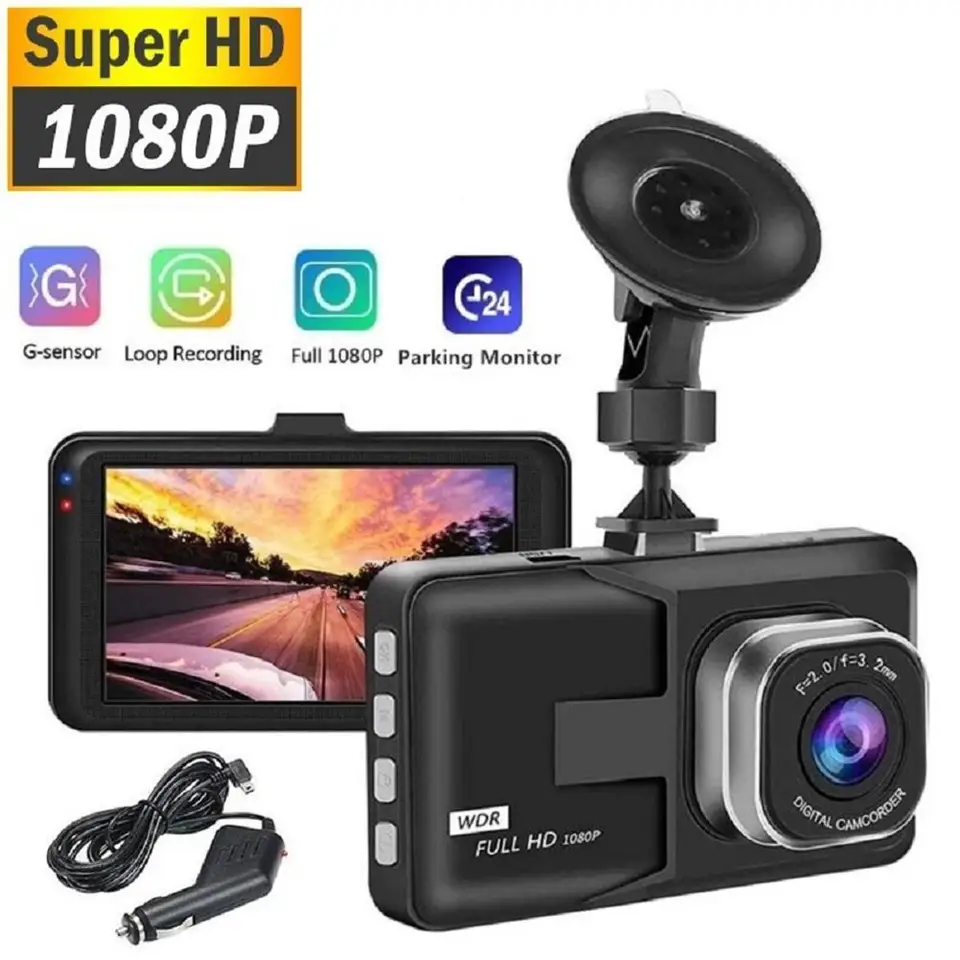 3-palcová obrazovka G-Sensor DVR DVR detekcia pohybu HD Loop Recording Dash Cam pre vozidlo Esential Accessories