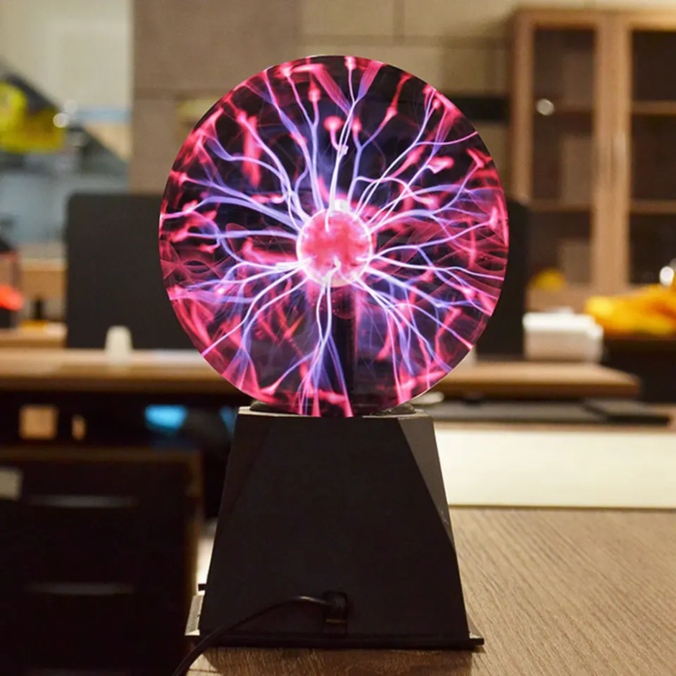 3 -palcové zvukové ovládanie Magic Plazma Ball lampa LED nočné svetlo Atmosféra dotykový sklenený plazmový svetlo vianočné večierky Decor Lighting