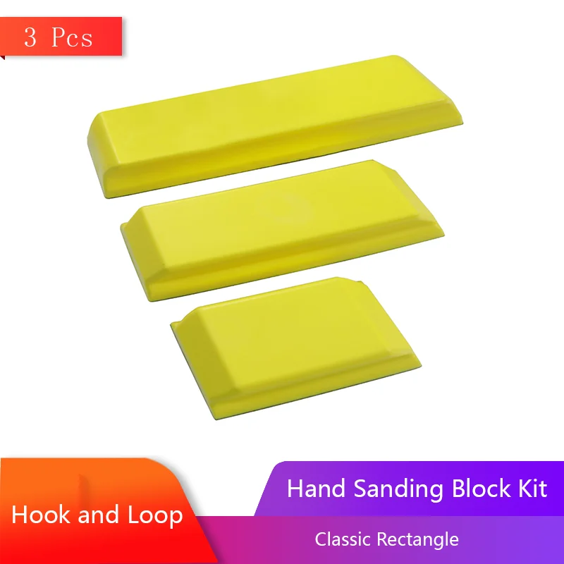3 PCS Hook and Loop Handing Block Block Kit klasický obdĺžnik na brúsenie leštiace