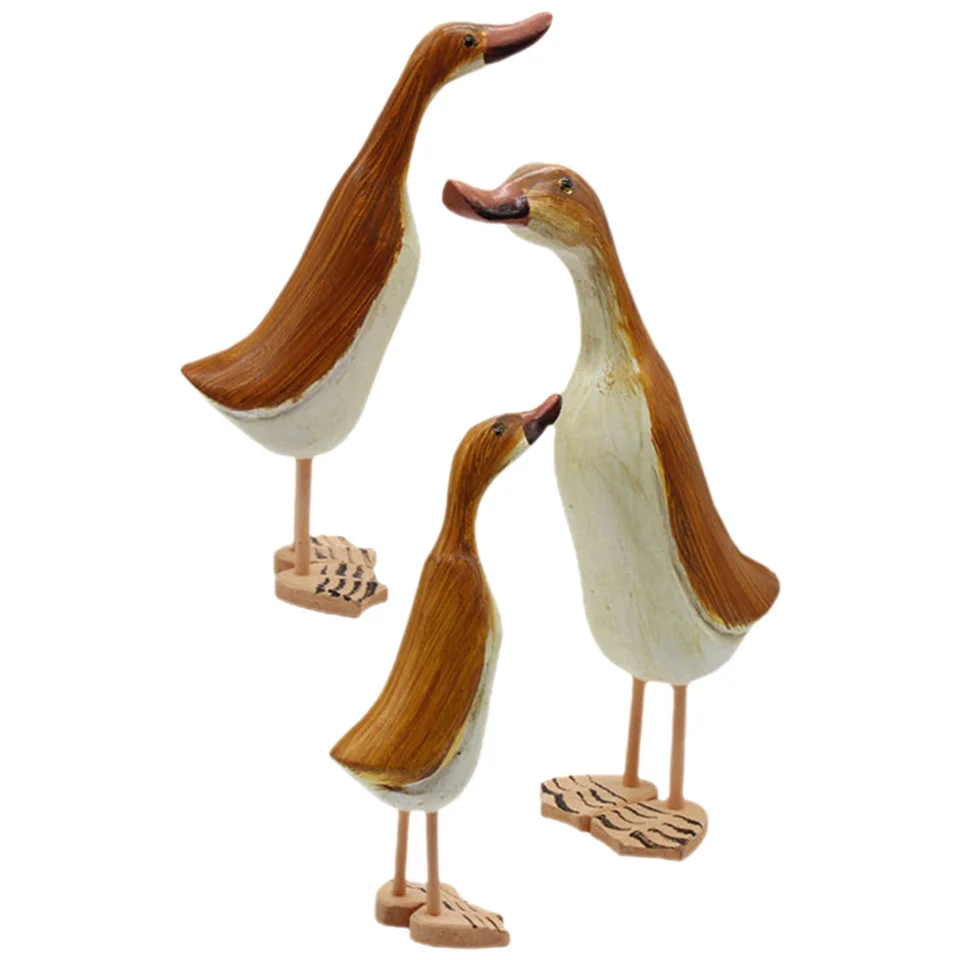 3 počítače Domáce kačice kyvné auto zrkadlo visiace ornament drevené figuríny remese