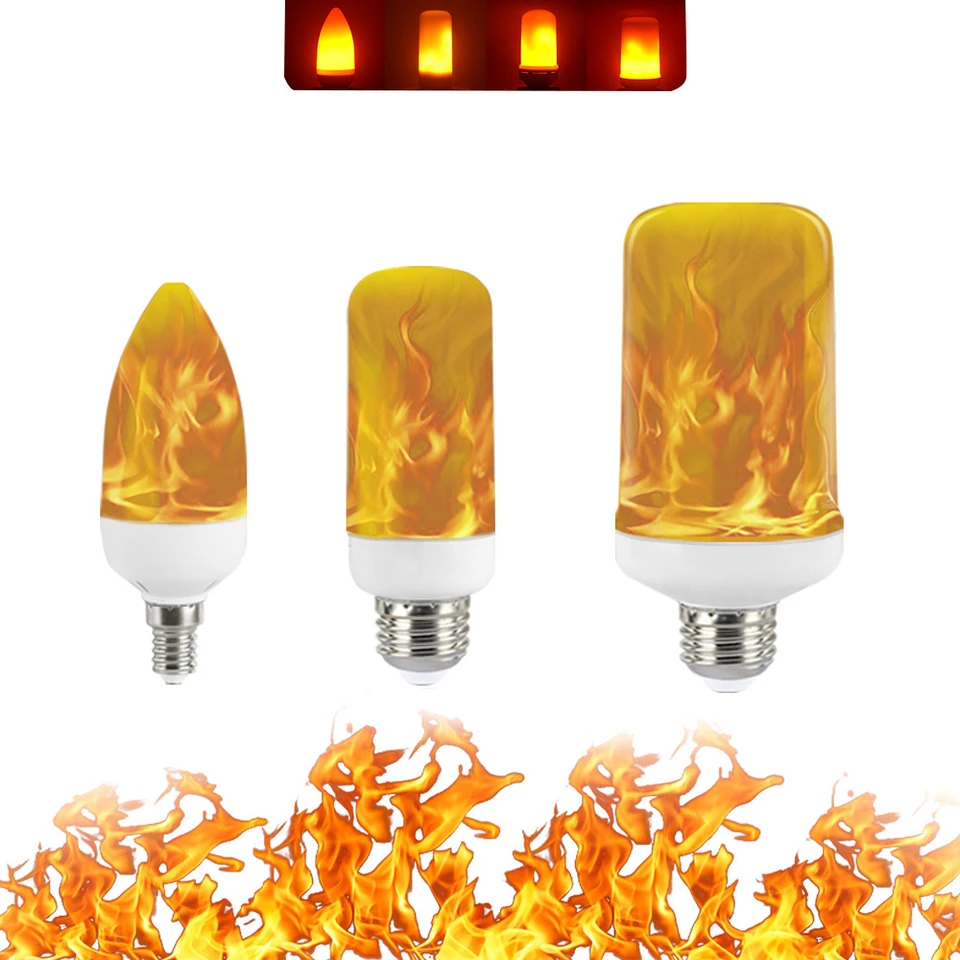 3 režimy+gravitačný senzor 9W 12W E27 E26 E14 B22 Flame Žiarovka 85-265V LED Flame Effec