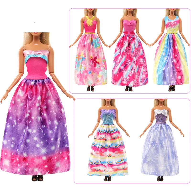 3 sety rozprávky Klasické princezné bábiky šaty Cosplay Party Chlows pre bábiky Barbie Dollhouse Hračky pre bábiky