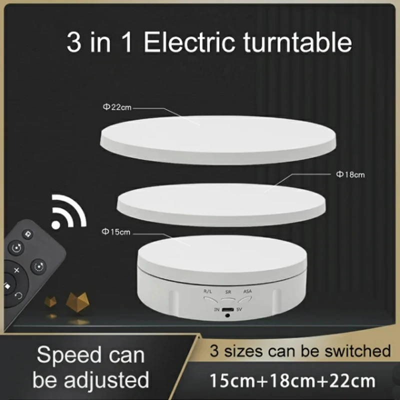 3 Speeds Electric Rotujúci vizualizátor 360 ° regulácia otočného stojace