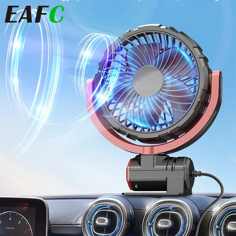 3-stupňový ventilátor mini automobilov 360 ° nastaviteľné chladiace vzduchové ventilátor Čierny Automatický ventilátor USB Univerzálne