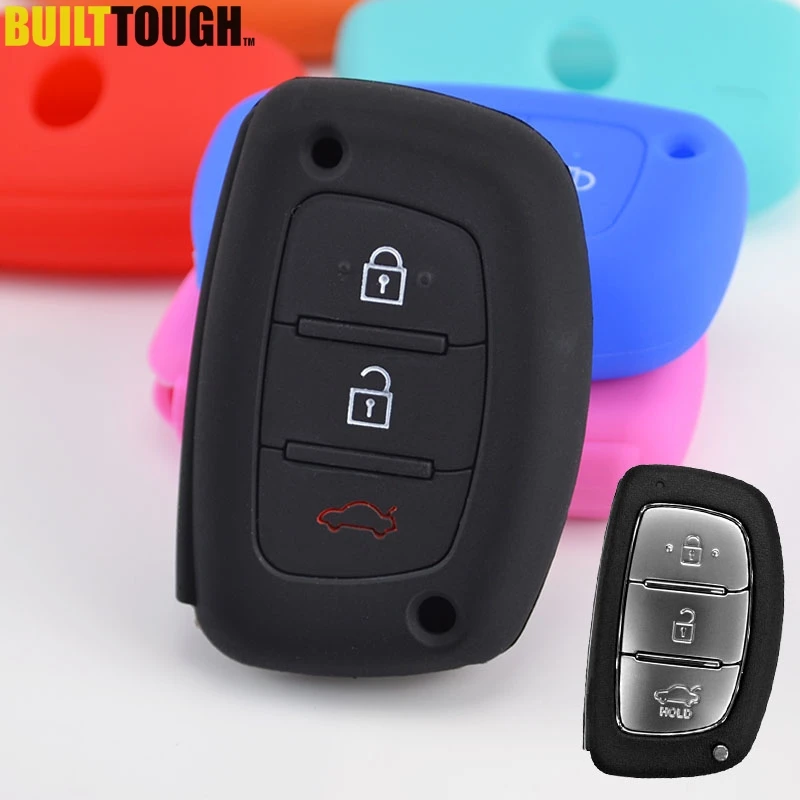 3 Tlačidlo Silikónový kryt kľúča pre Hyundai IX35 Tucson Elantra Sonata Mistra Accent I10 I25 I30 I40 Vzdialený kľúč držiaca kľúča držiaka na kľúče