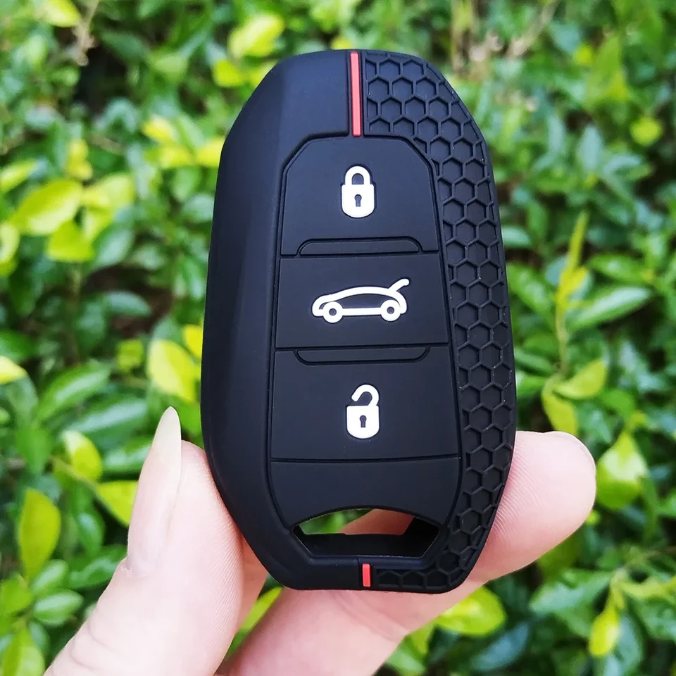 3 Tlačidlá Silikónový kryt kľúča pre Peugeot 508 301 2008 3008 4008 407 408 pre Citroen C5 C6 C4L Cactus C3XR DS Smart Key