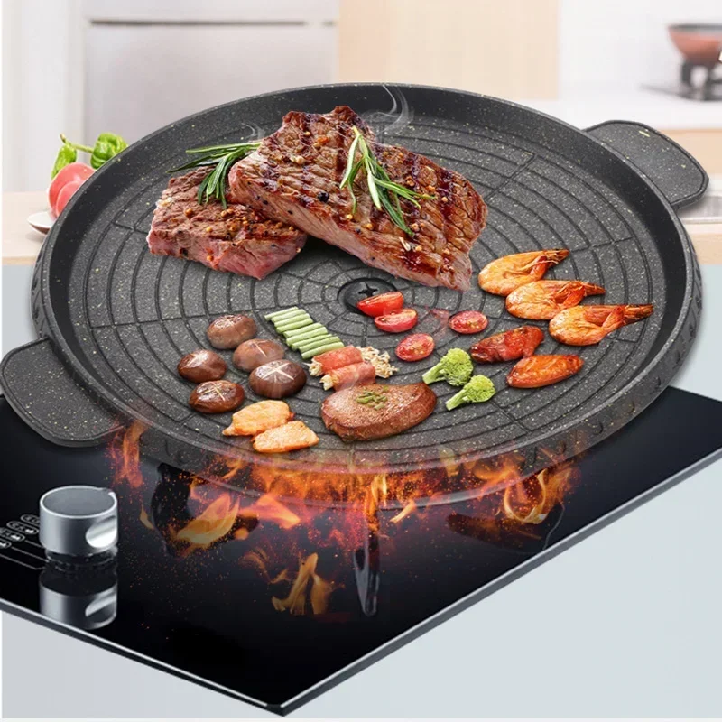3 tvar 32 cm Kórejský maifan kamenný gril panvicu Nepríjemná prenosná domácnosť Outdoor BBQ Plat