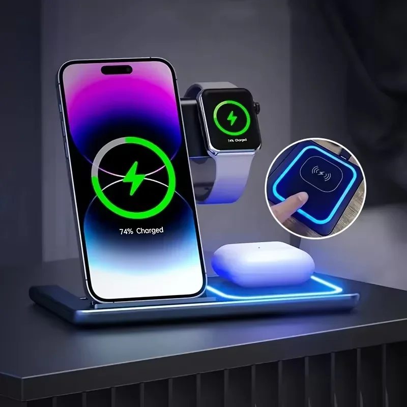 3 v 1 bezdrôtovej nabíjačky stojan pre iPhone 16 15 14 Pro Max