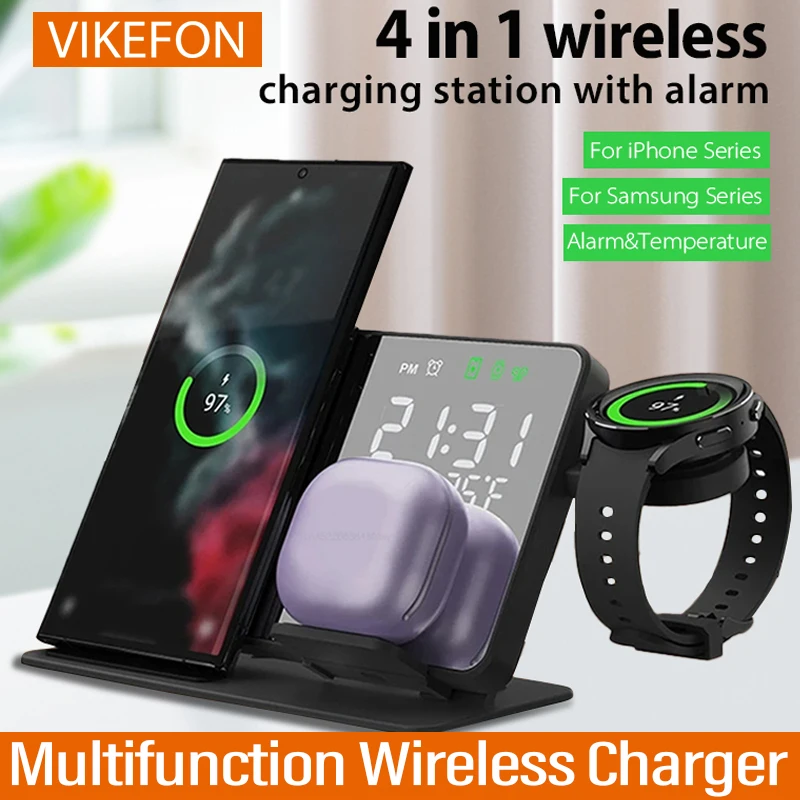 3 v 1 bezdrôtová nabíjačka pre Samsung Galaxy Watch 6 5 Pro Rýchle nabíjacie stanice pre Galaxy S24 S23 S22 Alargers Stand