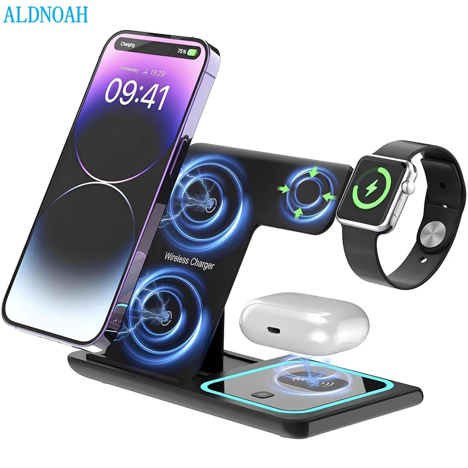 3 v 1 bezdrôtové nabíjačky pre iPhone 15 14 13 12 11 Pro Max xr x 15W rýchle nabíjacie stanica pre Apple Watch 9 8 7 AirPods Pro