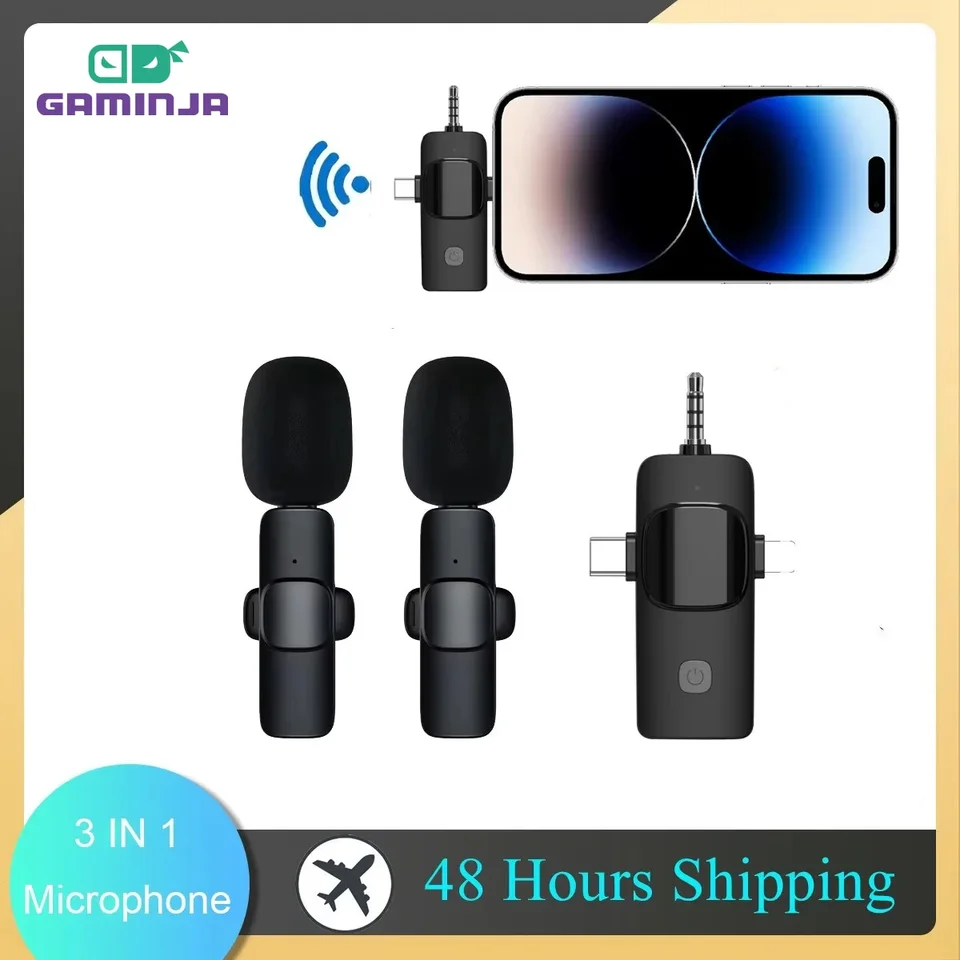 3 v 1 bezdrôtový redukcia hluku mikrofónu Lavalier 3,5 mm mini klopa mikrofónu pre telefón/fotoaparát s fotoaparátom/notebook