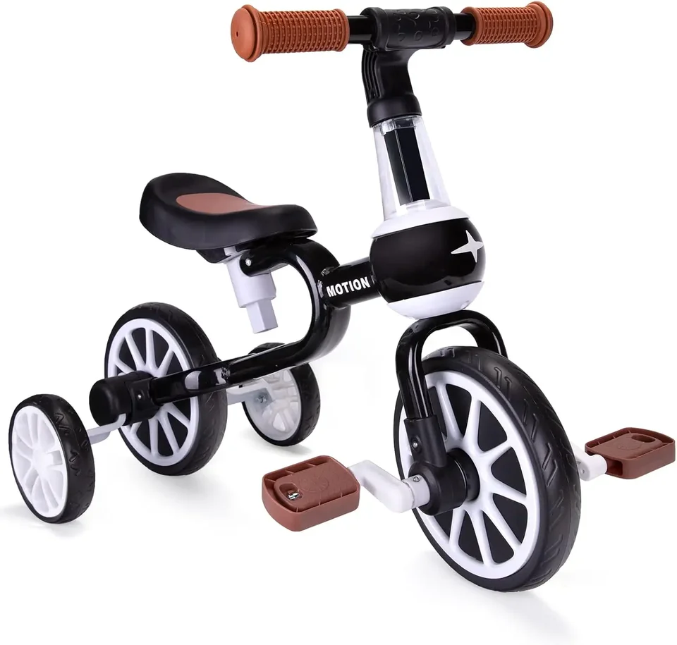 3 v 1 bicykli pre batoľatá pre 2-4 ročné dievča, chlapec pre deti s nastaviteľným sedadlom, odnímateľné pedály a tréningové kolesá, baby ba